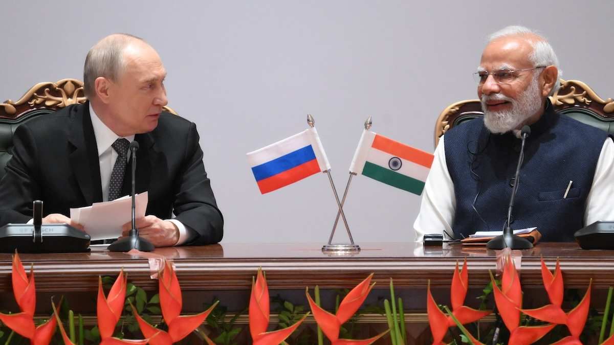 ​Russia's President Vladimir Putin and India's Prime Minister Narendra Modi attend the India-Russia Business Forum in New Delhi, India, December 5, 2025. 