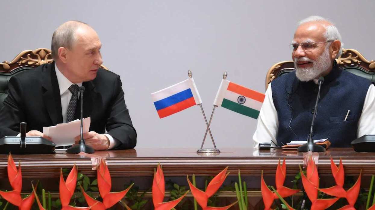 Russia's President Vladimir Putin and India's Prime Minister Narendra Modi attend the India-Russia Business Forum in New Delhi, India, December 5, 2025.