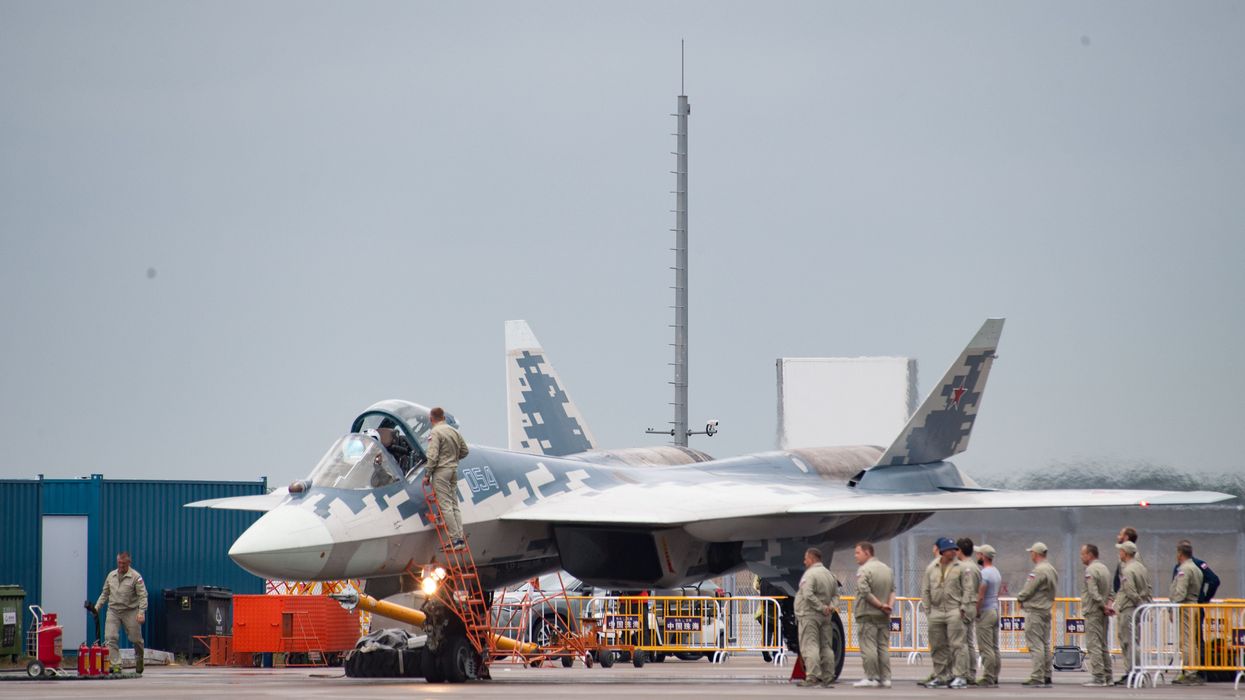 Russia's Su-57 stealth fighter is at the 2024 Zhuhai Air Show in Zhuhai, China, on November 14, 2024.