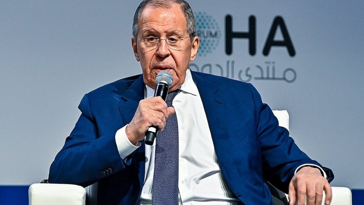 Russian Foreign Minister Sergei Lavrov speaks during the Doha Forum 2024 on Dec. 7, 2024.