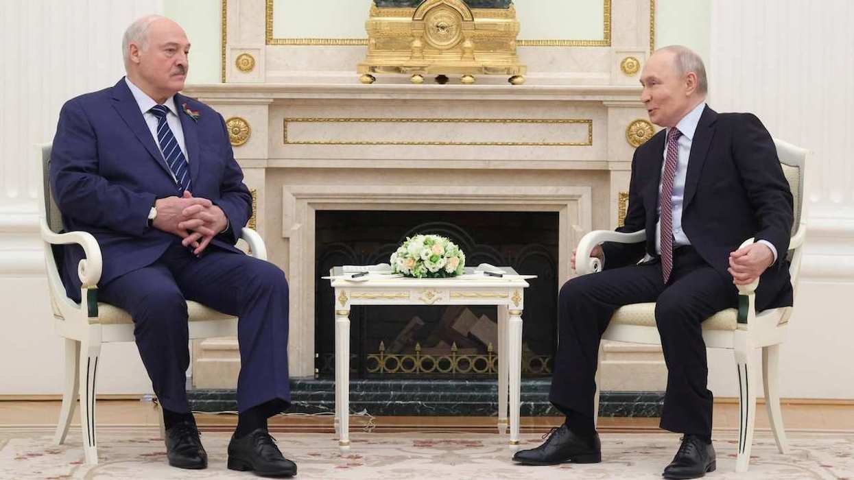 Russian President Vladimir Putin and Belarusian President Alexander Lukashenko in Moscow, Russia, on May 8, 2026.