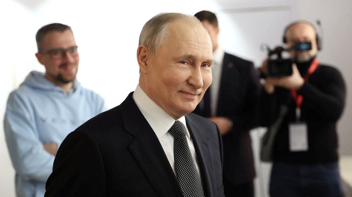 ​Russian President Vladimir Putin in Moscow, Russia, on February 20, 2024.