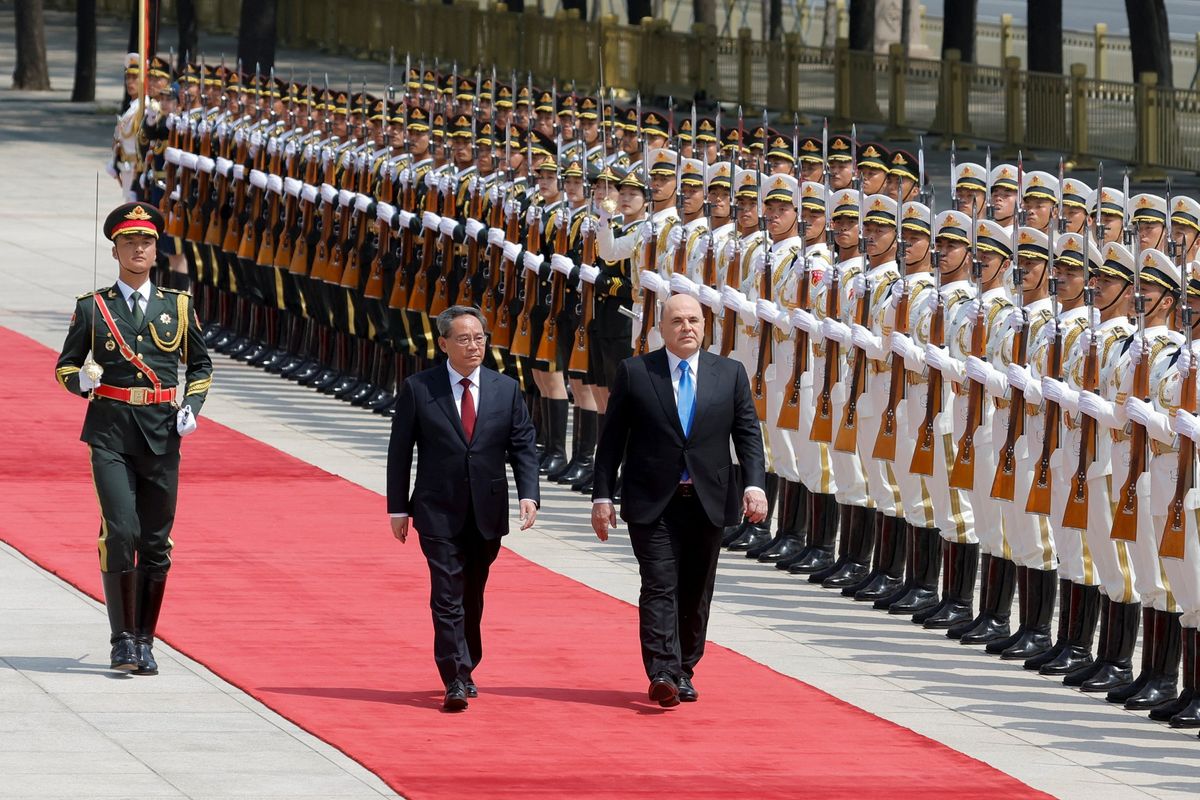 Russian Prime Minister Mikhail Mishustin and Chinese Premier Li Qiang 