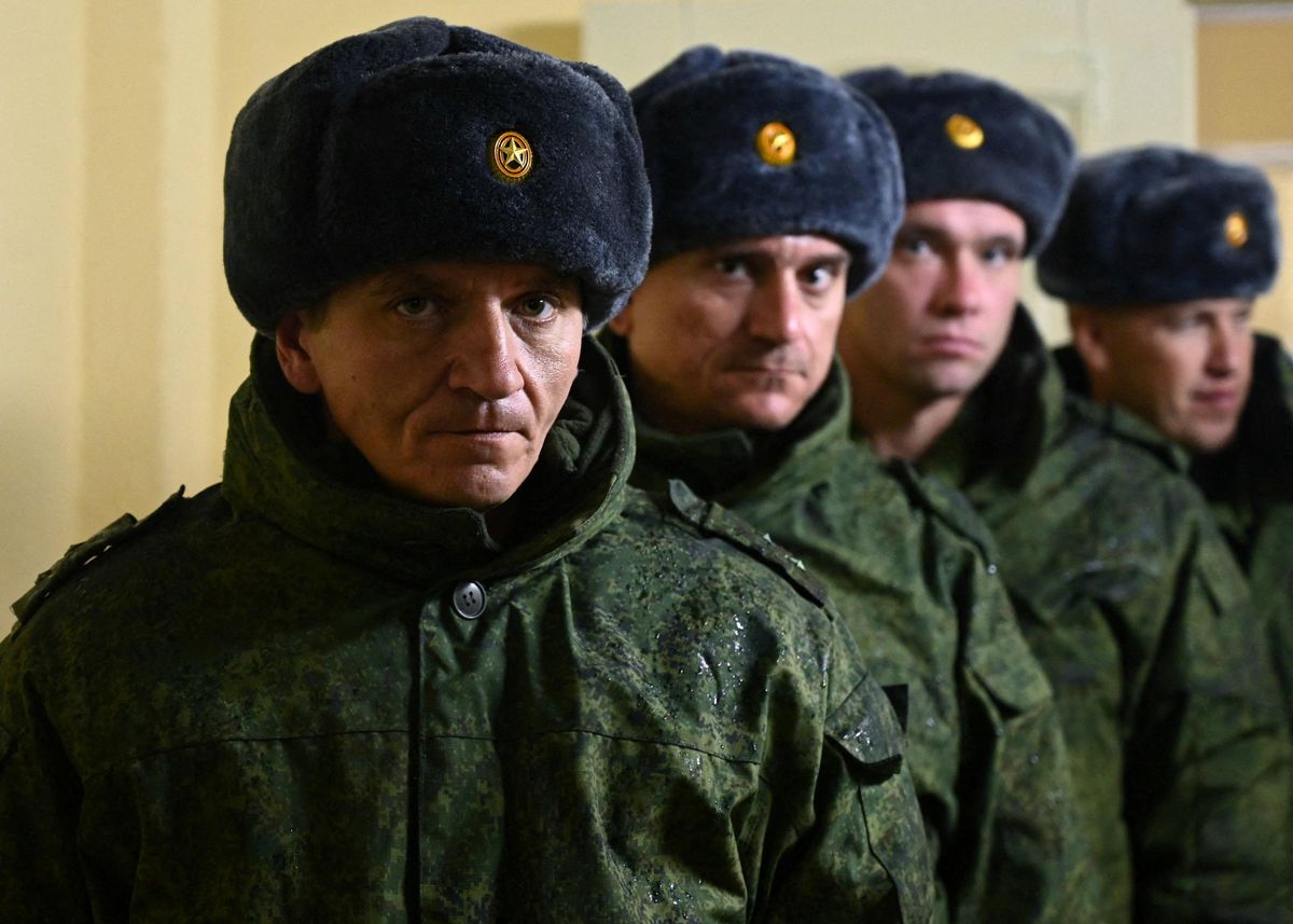 Russian reservists recruited during the partial mobilisation of troops. 