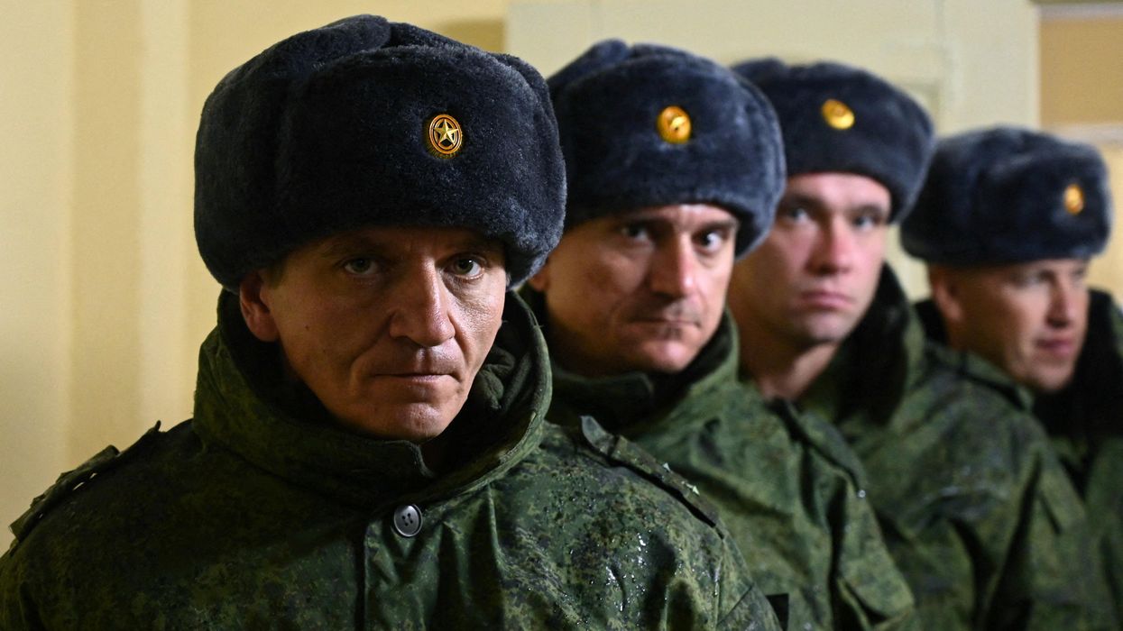 Russian reservists recruited during the partial mobilisation of troops.