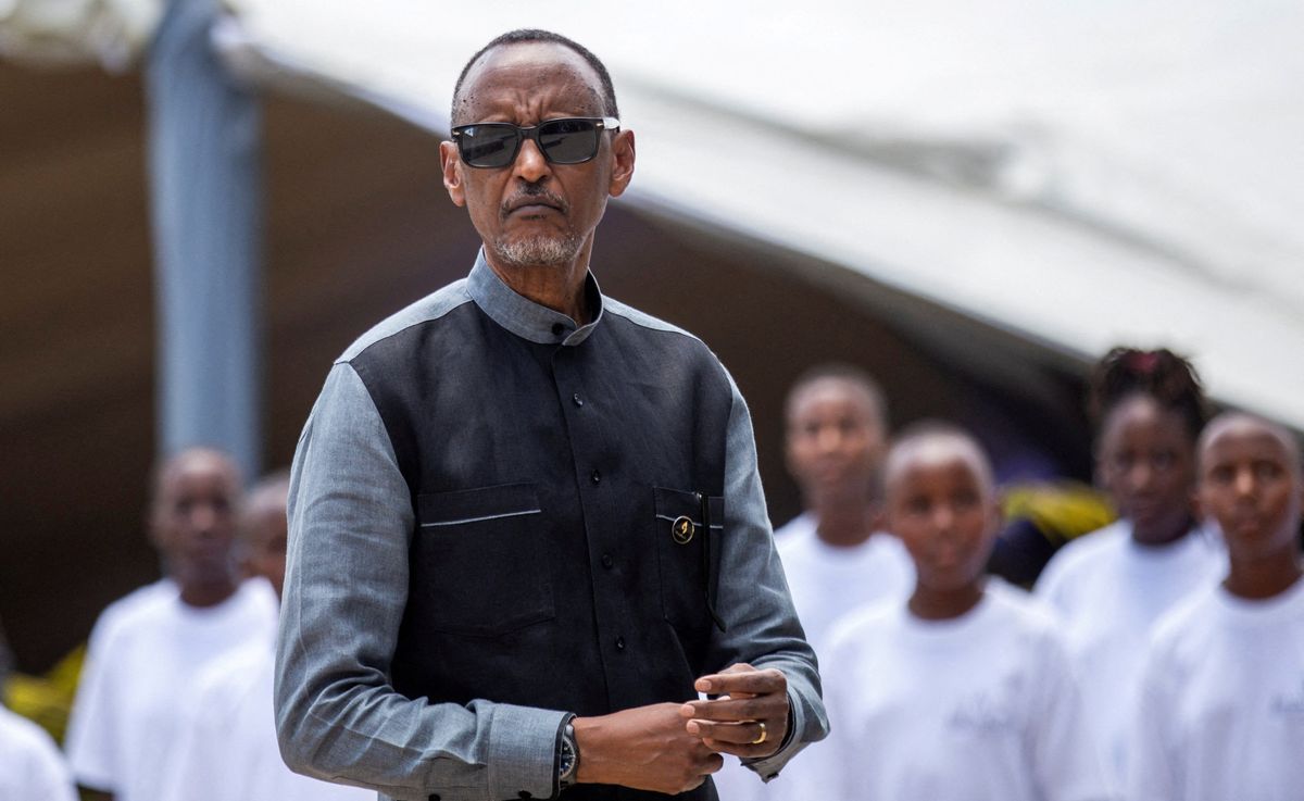Rwandan President Paul Kagame attends the lighting ceremony of the Rwandan genocide flame of hope, known as the "Kwibuka" (Remembering), to commemorate the 1994 Genocide at the Kigali Genocide Memorial Center in Kigali, Rwanda April 7, 2023