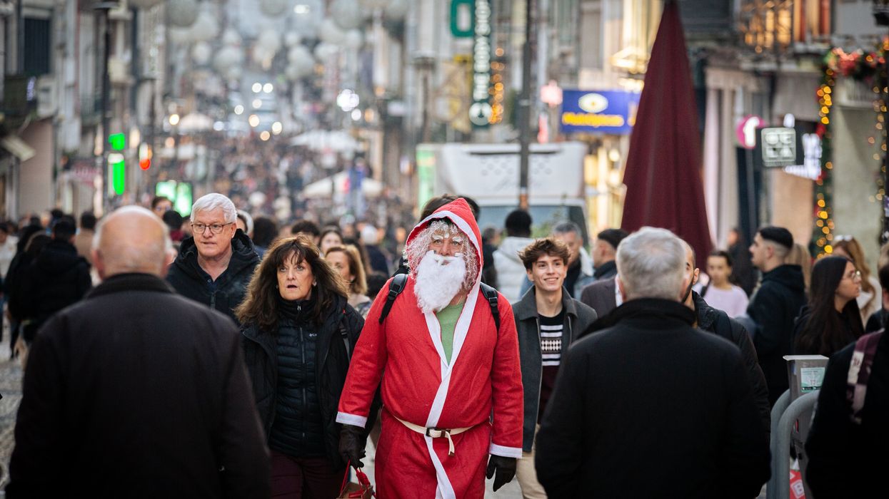 Santa does his holiday shopping
