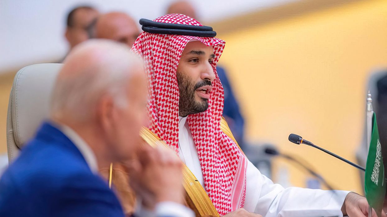 Saudi Arabia’s Crown Prince Mohammed bin Salman and US President Joe Biden during a summit in Jeddah.