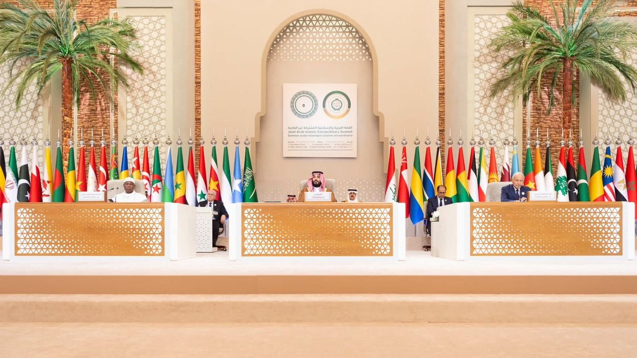 Saudi Crown Prince Mohammed bin Salman speaks during Organisation of Islamic Cooperation (OIC) summit in Riyadh, Saudi Arabia, November, 11, 2023.