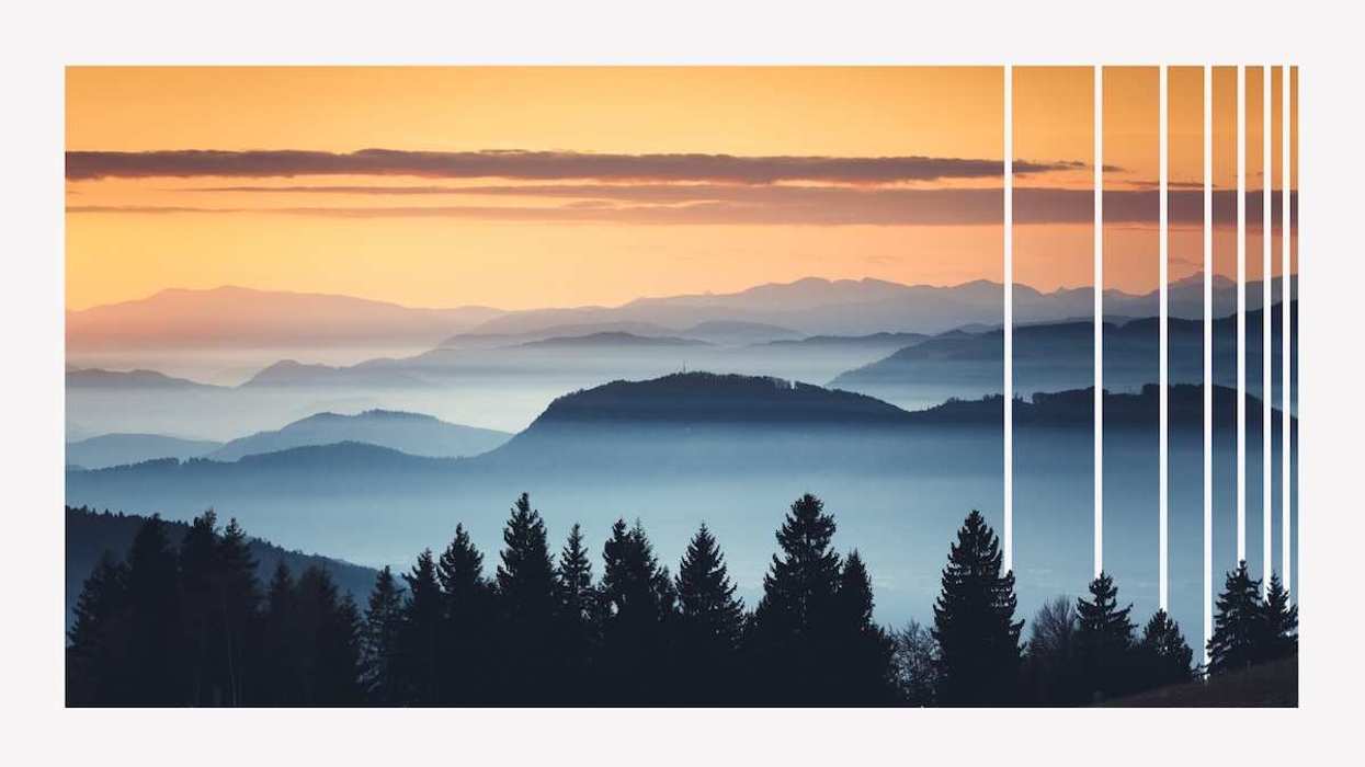 Scenic photograph of mountains during sunset