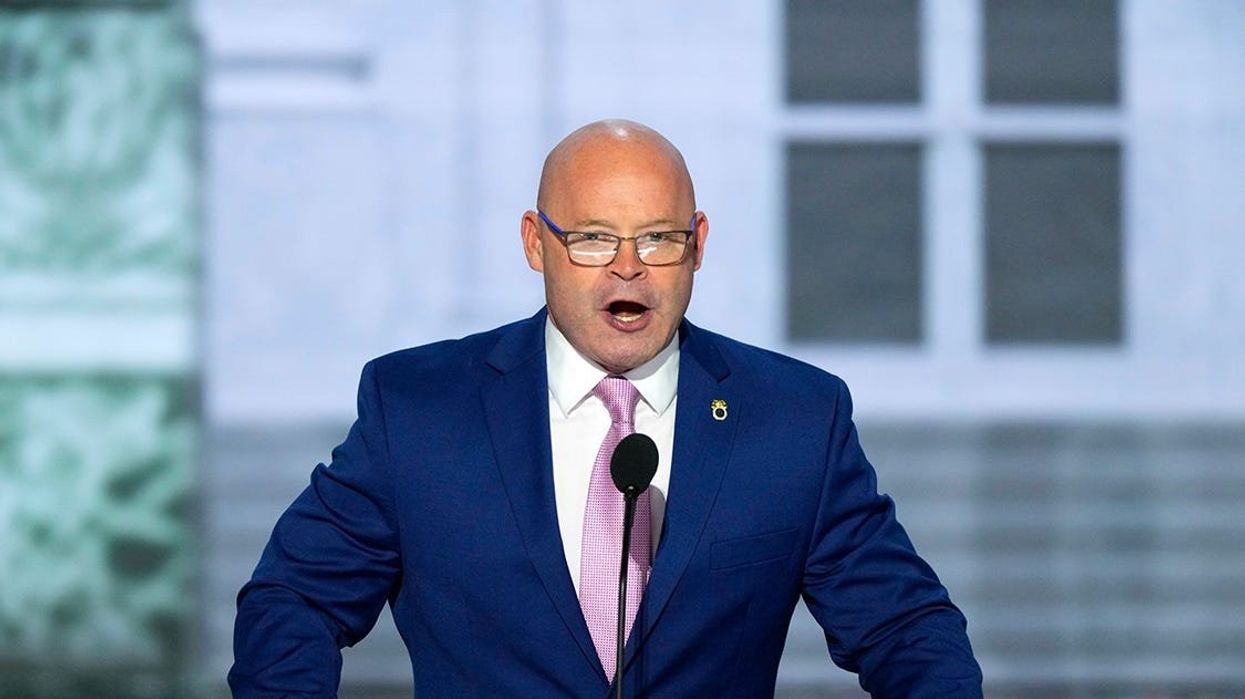 Sean O’Brien, President of the International Brotherhood of Teamsters speaks during the first day of the Republican National Convention.