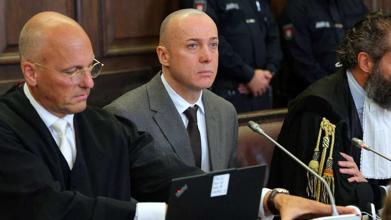 Serhii Kusnetzow, a former Ukrainian army officer charged by German federal prosecutors with being a co-perpetrator of a war crime over the 2022 Nord Stream gas pipeline blasts, attends his trial in Hamburg, Germany.