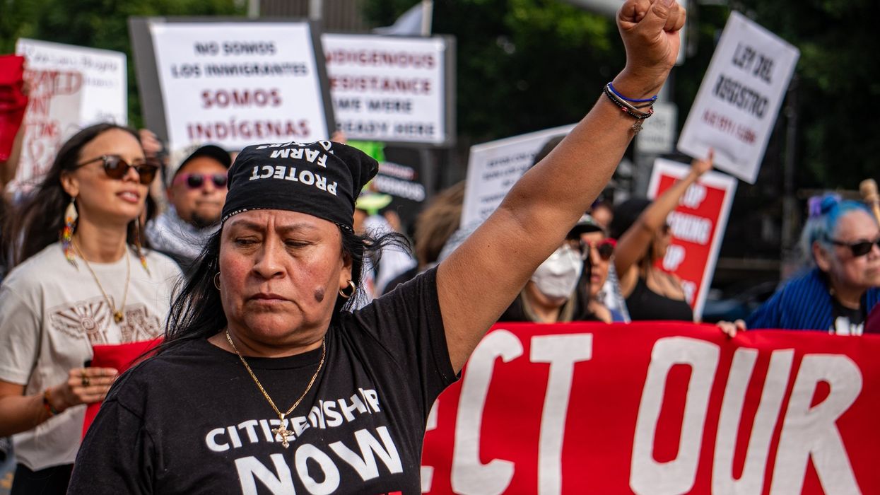 Several groups led by DACA recipients gathered at La Placita Olvera in Los Angeles, California, on November 11, 2024, for a rally and march in response to policies President-elect Trump has promised to enforce against immigrants who have entered the country.