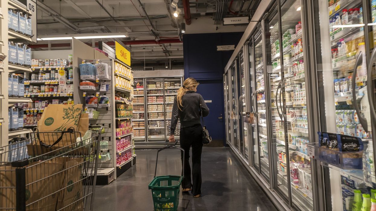 Shopping in a Whole Foods Market supermarket in New York on Monday, August 12, 2024.