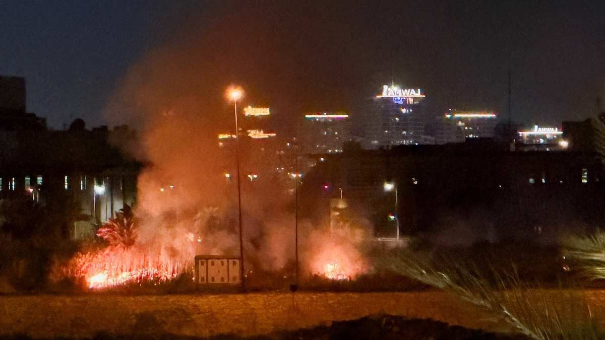 ​Smoke rises after an explosion at the U.S. Embassy compound in Baghdad, Iraq, on March 17, 2026.