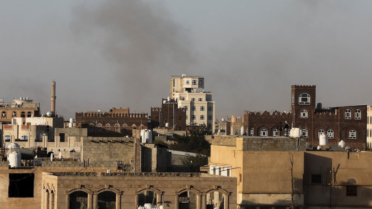 Smoke rises after Israeli strikes near Sanaa airport, in Sanaa, Yemen, on Dec. 26, 2024.