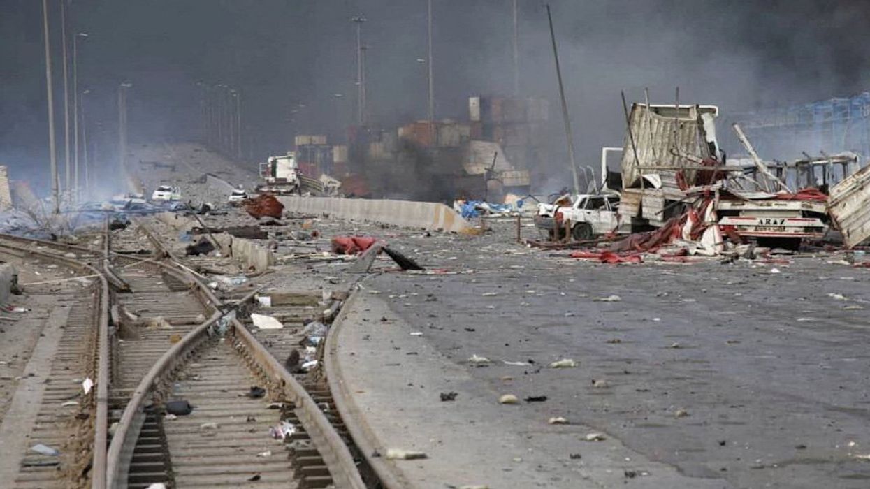 Smoke rises following an explosion at the Shahid Rajaee port in Bandar Abbas, Iran, on April 26, 2025.