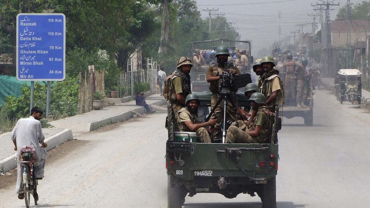 Soldiers drive toward North Waziristan during a 2014 military offensive against the Pakistani Taliban.