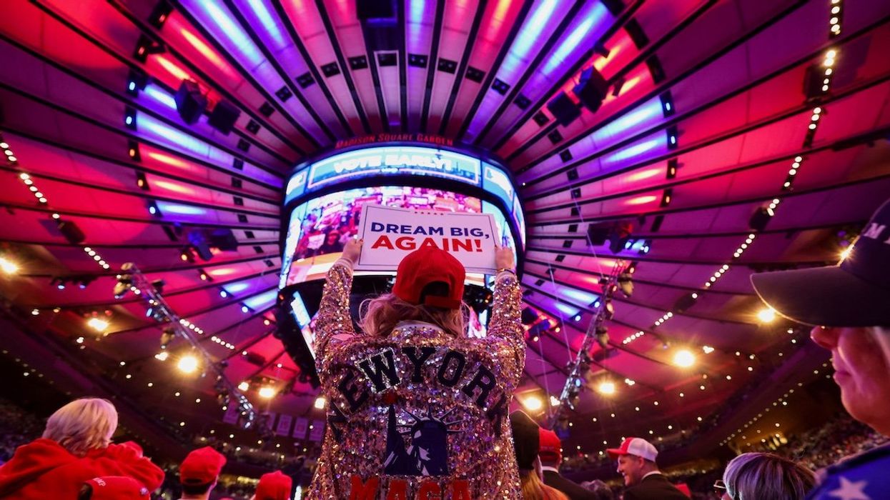 Supporters attend a rally for Republican presidential nominee and former President Donald Trump at Madison Square Garden, in New York, U.S., on Oct. 27, 2024.