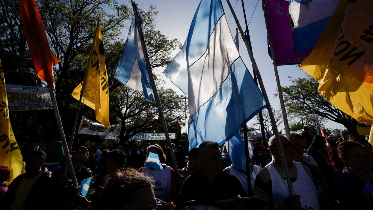 Supporters of Argentina's presidential candidate Patricia Bullrich of Juntos por el Cambio party attend the closing event of her electoral campaign ahead of the October 22 general election, in Buenos Aires, Argentina October 19, 2023.