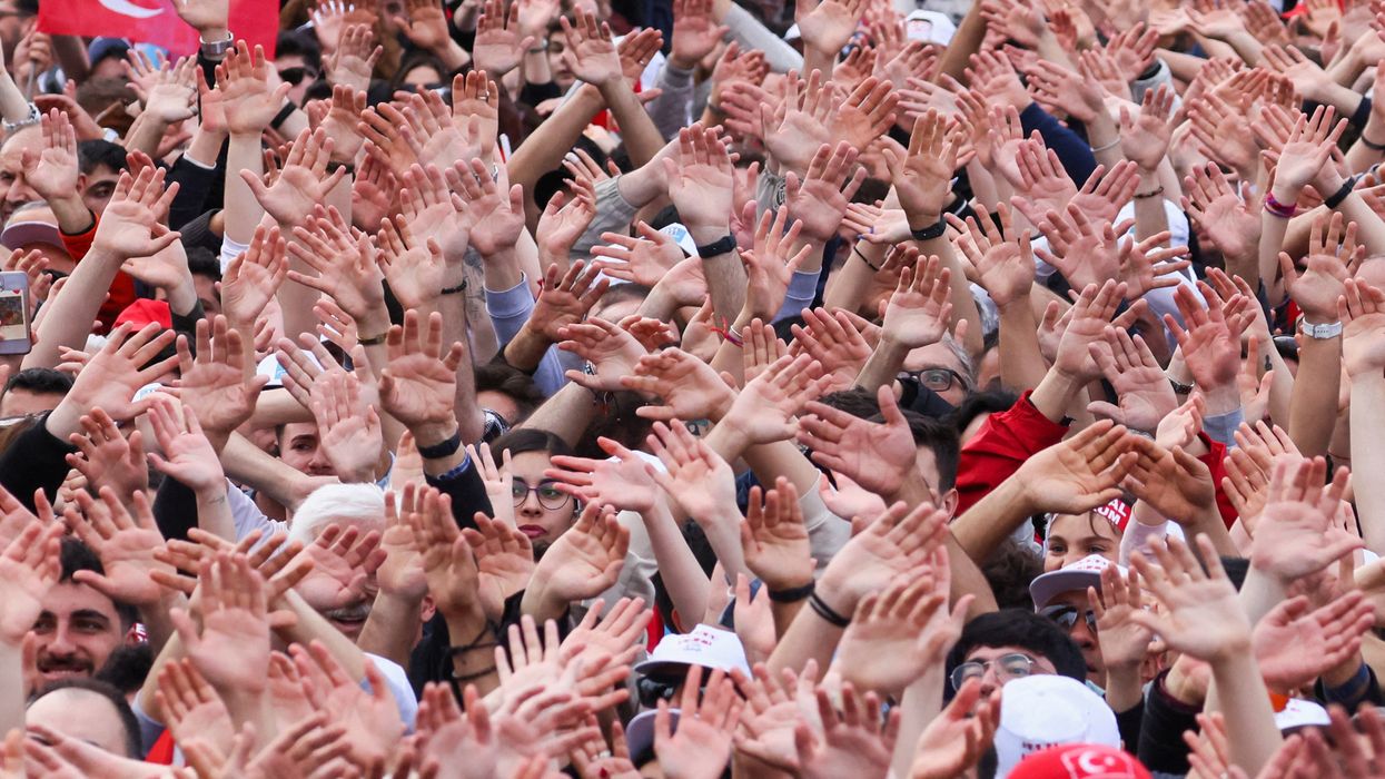 Supporters of Kemal Kilicdaroglu, presidential candidate of Turkey's main opposition alliance, attend a rally ahead of the presidential and parliamentary elections.