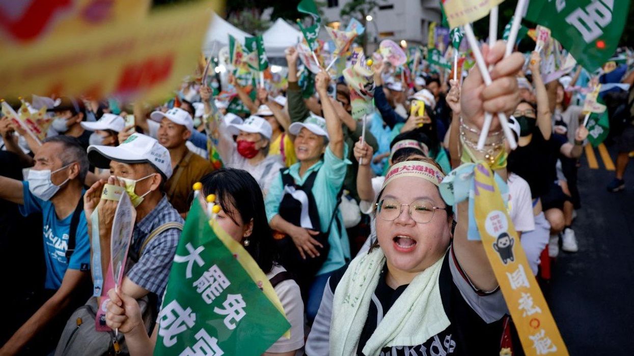 Supporters of the recall movement gather in Taipei, Taiwan July 19, 2025.