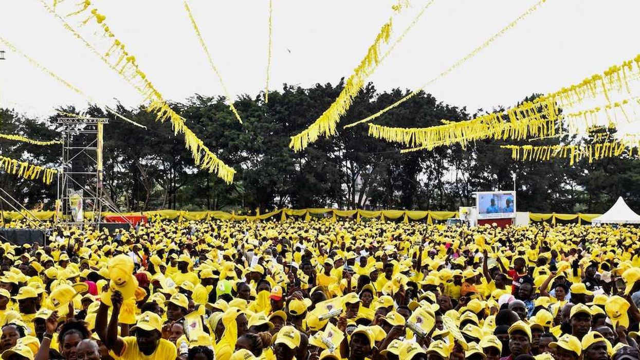 Supporters of Uganda's President Yoweri Museveni, leader of the ruling National Resistance Movement (NRM) party, attend his final rally ahead of the general election in Kampala, Uganda, January 13, 2026.