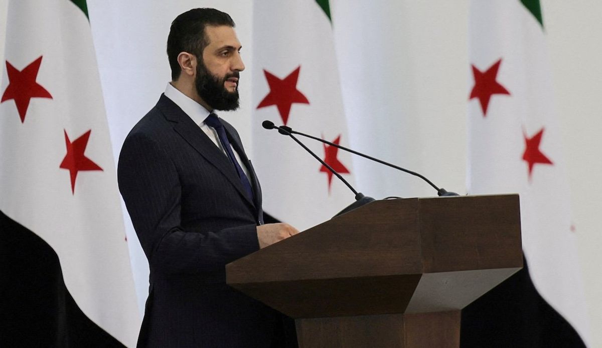 ​Syria's interim President Ahmad al-Sharaa speaks during a Ministerial formation of the government of the Syrian Arab Republic, in Damascus, Syria, on March 29, 2025.