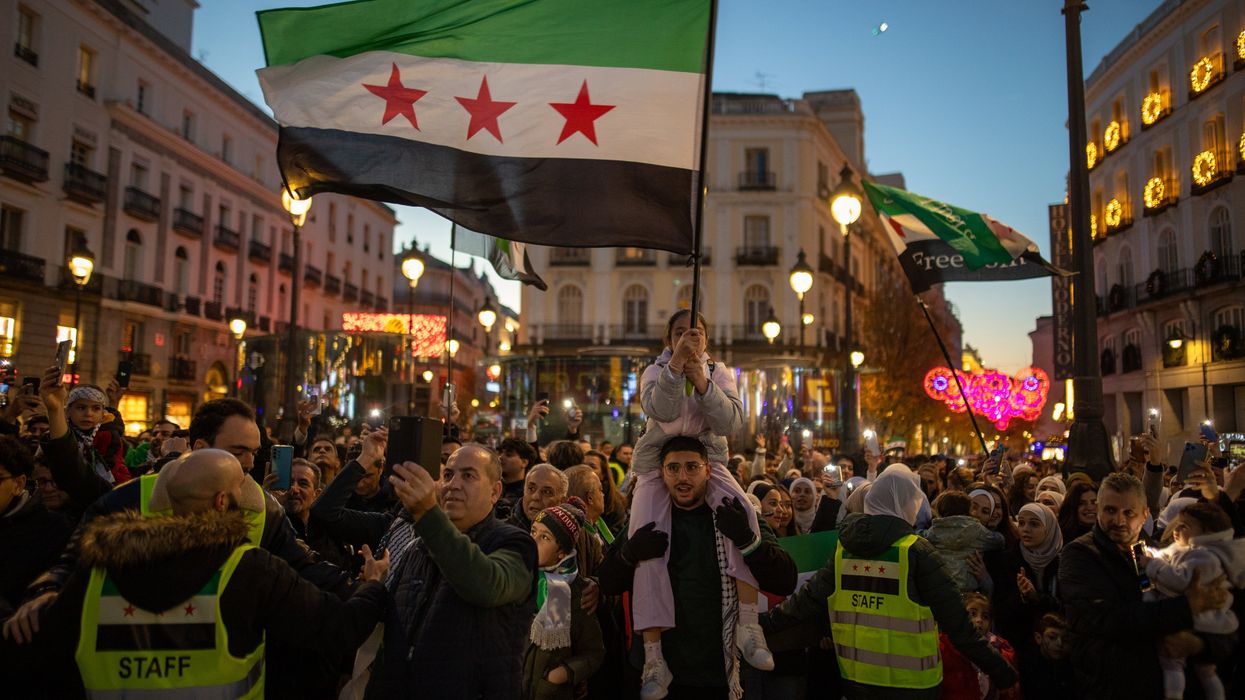 Syrian residents in Madrid have gathered in Puerta del Sol to celebrate the fall and end of the government of President Bashar al-Assad in the Arab country on December 14, 2024.