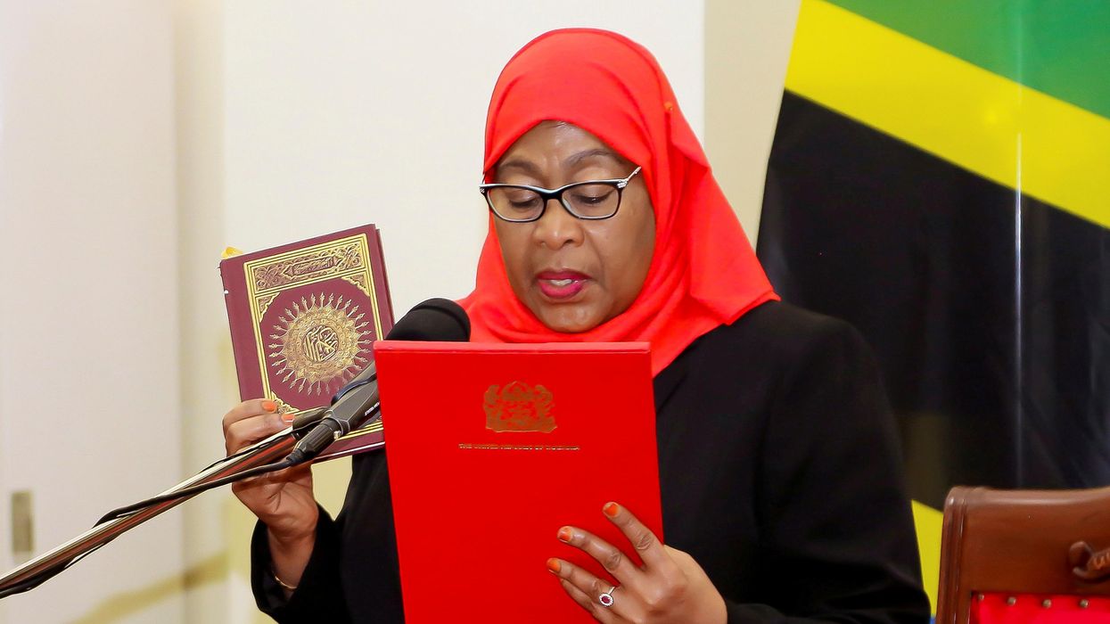 Tanzania's new President Samia Suluhu Hassan takes oath of office following the death of her predecessor John Pombe Magufuli at State House in Dar es Salaam, Tanzania March 19, 2021