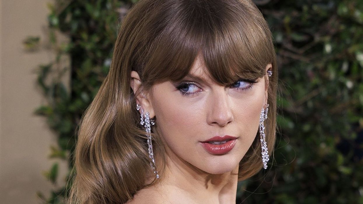Taylor Swift arrives at the 81st Annual Golden Globe Awards in Los Angeles.