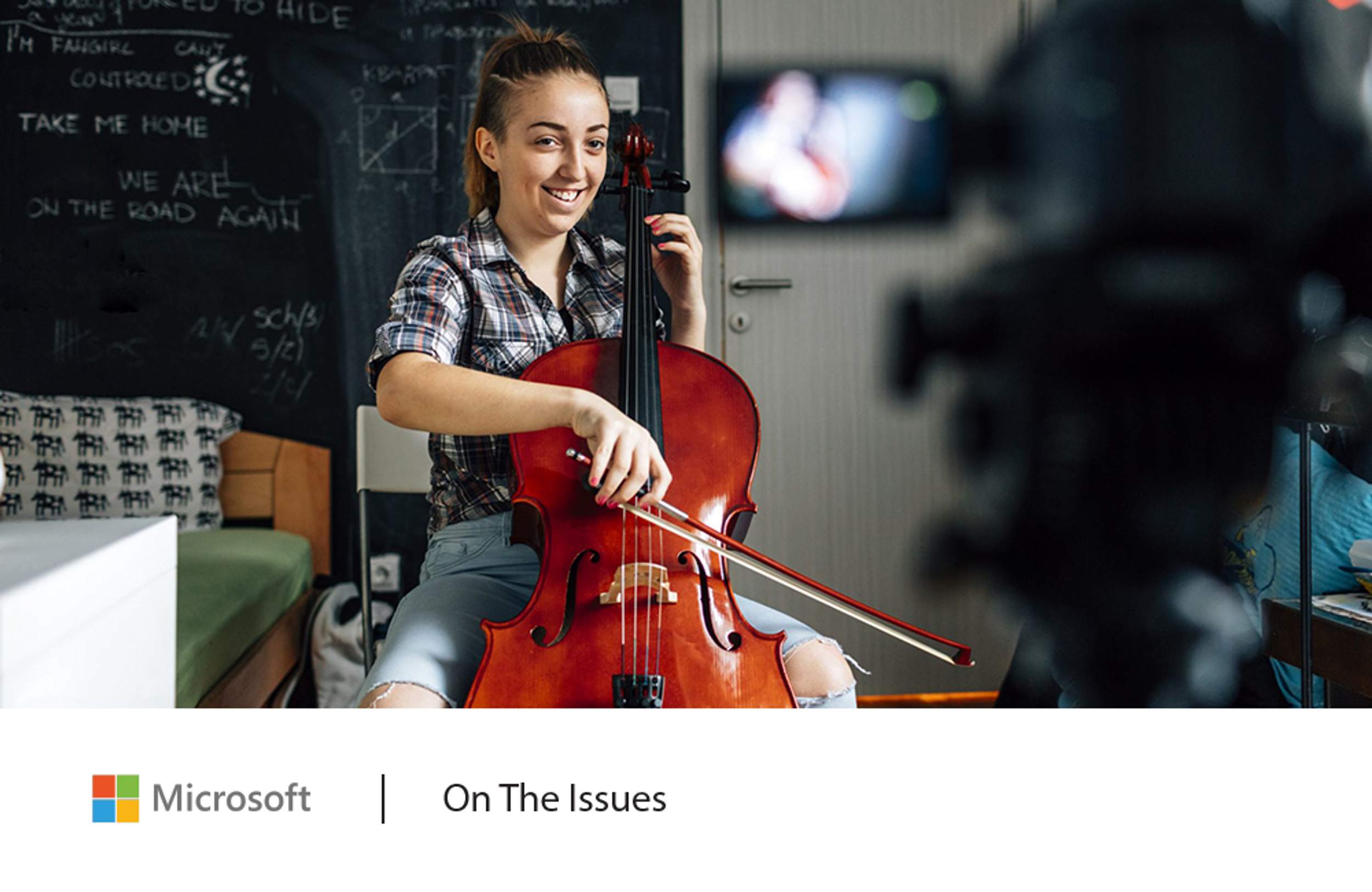Teen girl playing cello: New Microsoft data shows improved civility online, driven by teens