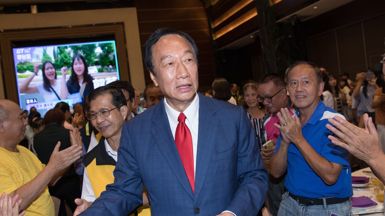 Terry Gou, a 72-year-old billionaire and founder of iPhone maker Foxconn, campaigns for his presidential bid in Taipei