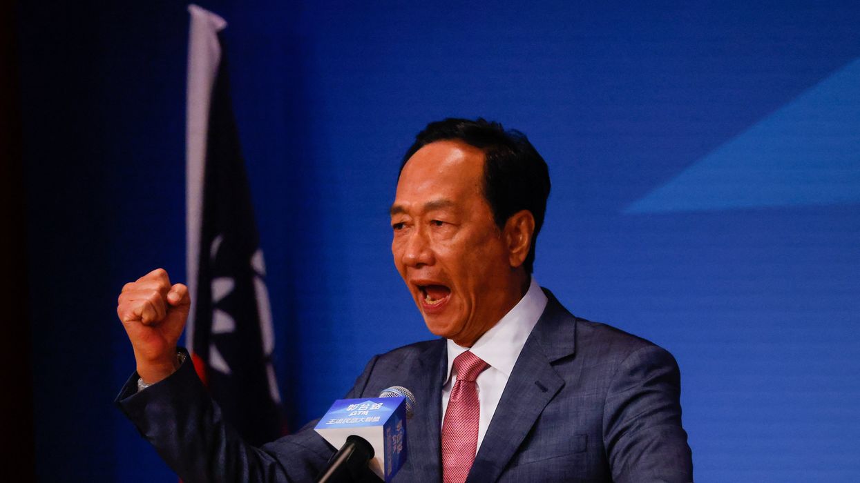 Terry Gou, Foxconn founder announces bid for Taiwan presidency during a press event in Taipei