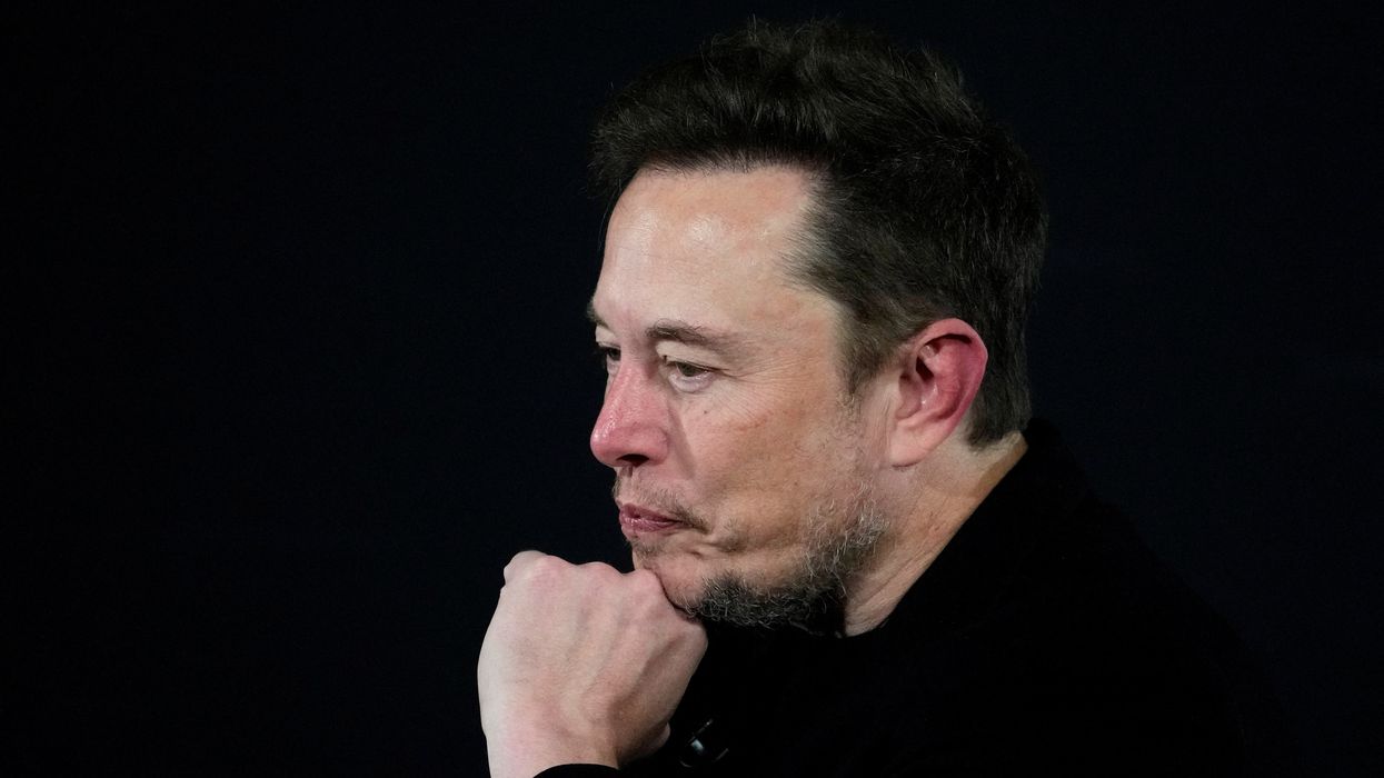 Tesla and SpaceX's CEO Elon Musk pauses during an in-conversation event with British Prime Minister Rishi Sunak in London, Britain, on Nov. 2, 2023.