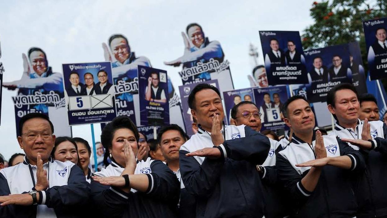 Thailand's caretaker Prime Minister Anutin Charnvirakul, a Bhumjaithai Party leader and prime ministerial candidate, arrives for a party list registration event ahead of the upcoming election, in Bangkok, Thailand, December 28, 2025.