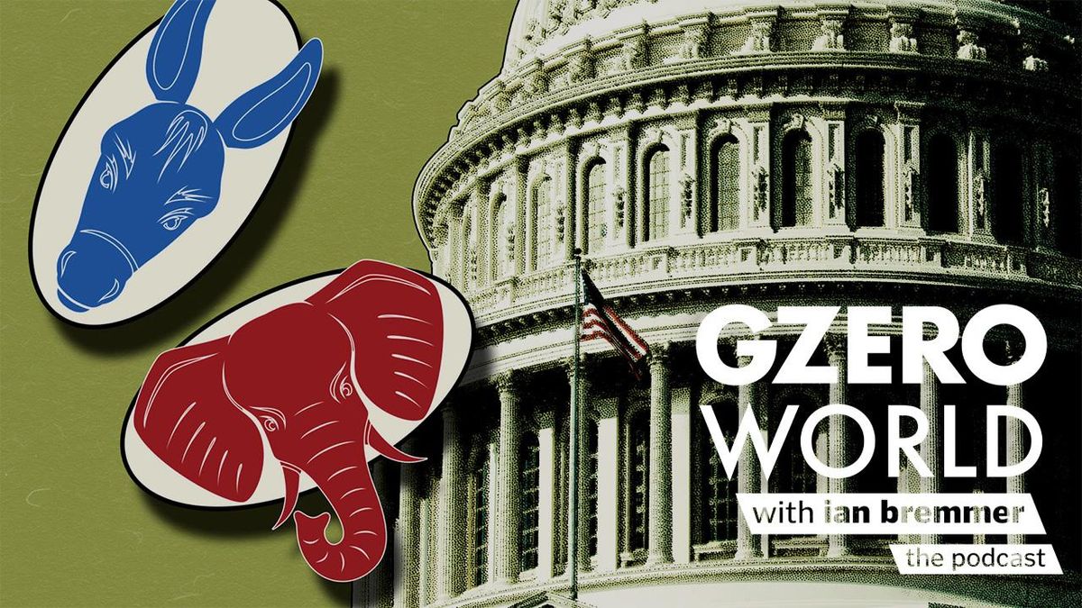 The Capitol building with the symbols for the Democratic and Republican parties | GZERO World with Ian Bremmer: the podcast