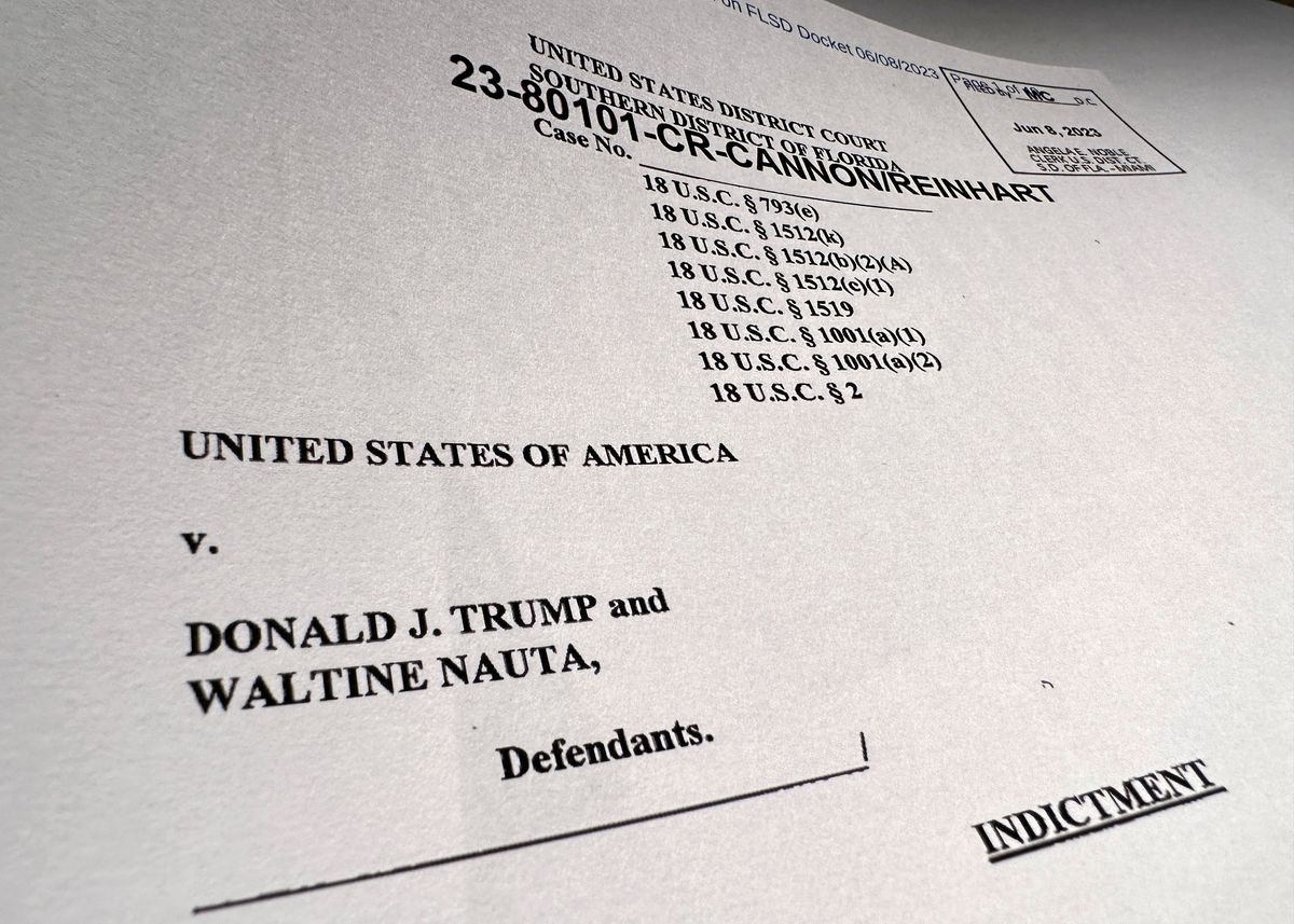 The charging document against former President Donald Trump.