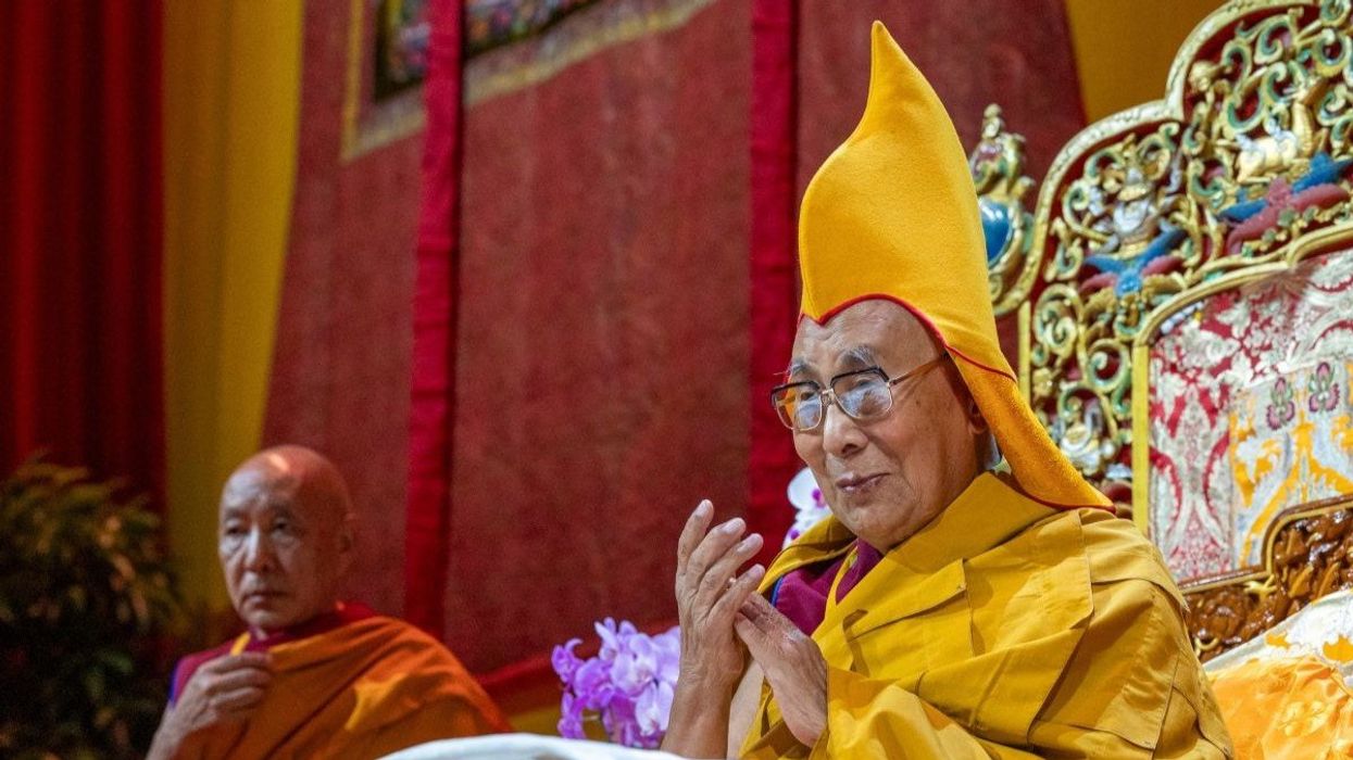 The Dalai Lama at the start of his 90th birthday celebrations in his exile in northern India.