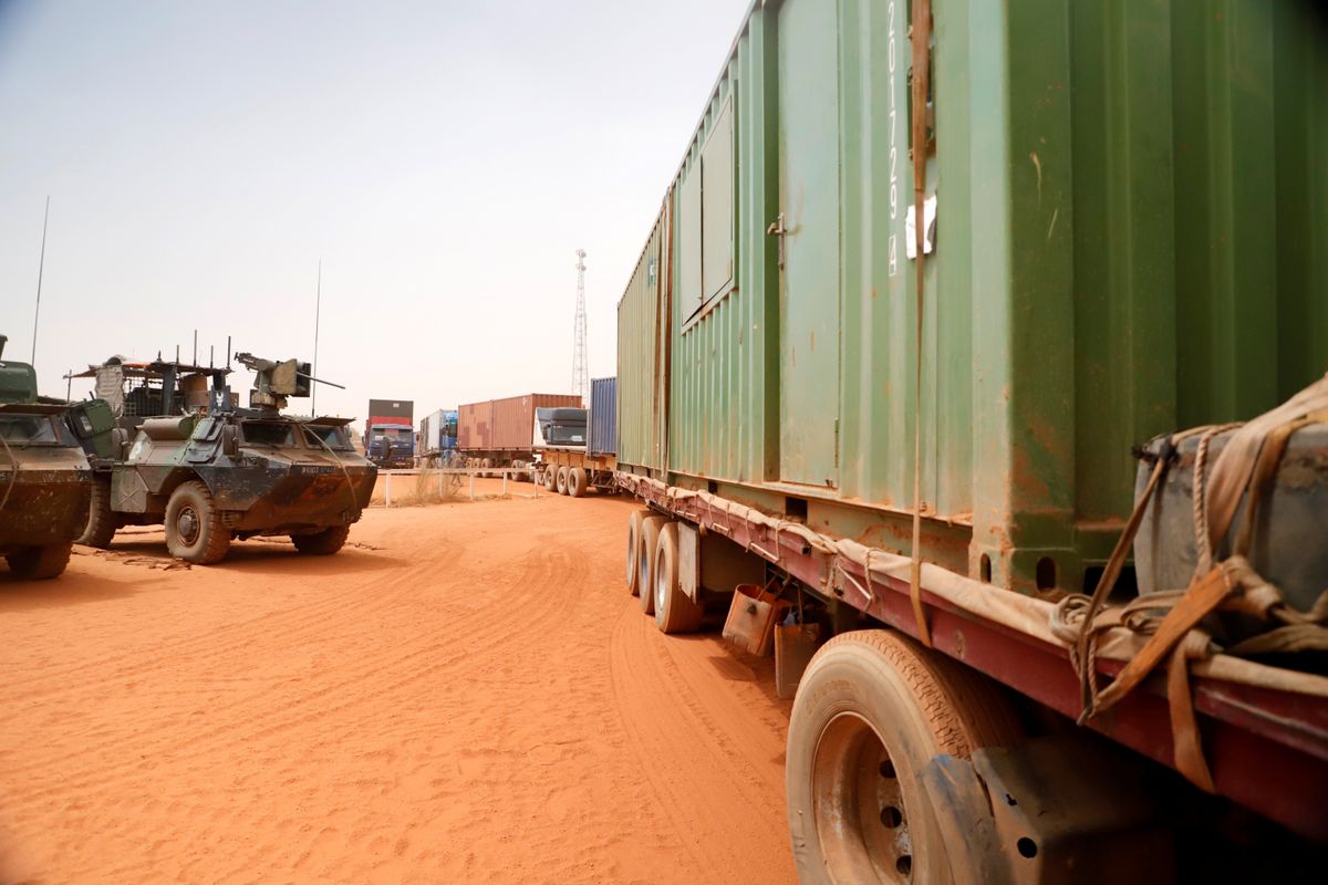 The last French convoy from Operation Barkhane, prepares to leave Gossi, Mali. 