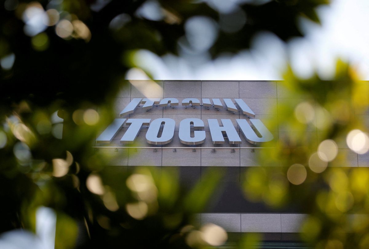 The logo of Itochu Corp is seen outside the company's headquarters in Tokyo, Japan.