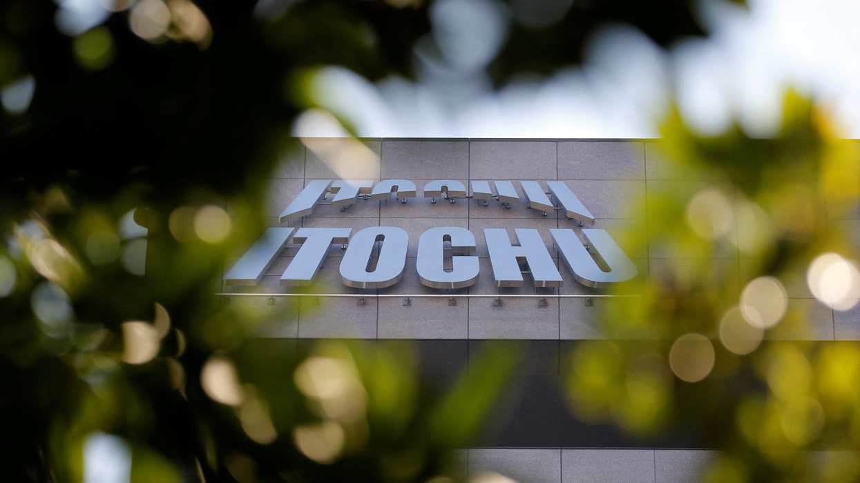 The logo of Itochu Corp is seen outside the company's headquarters in Tokyo, Japan.