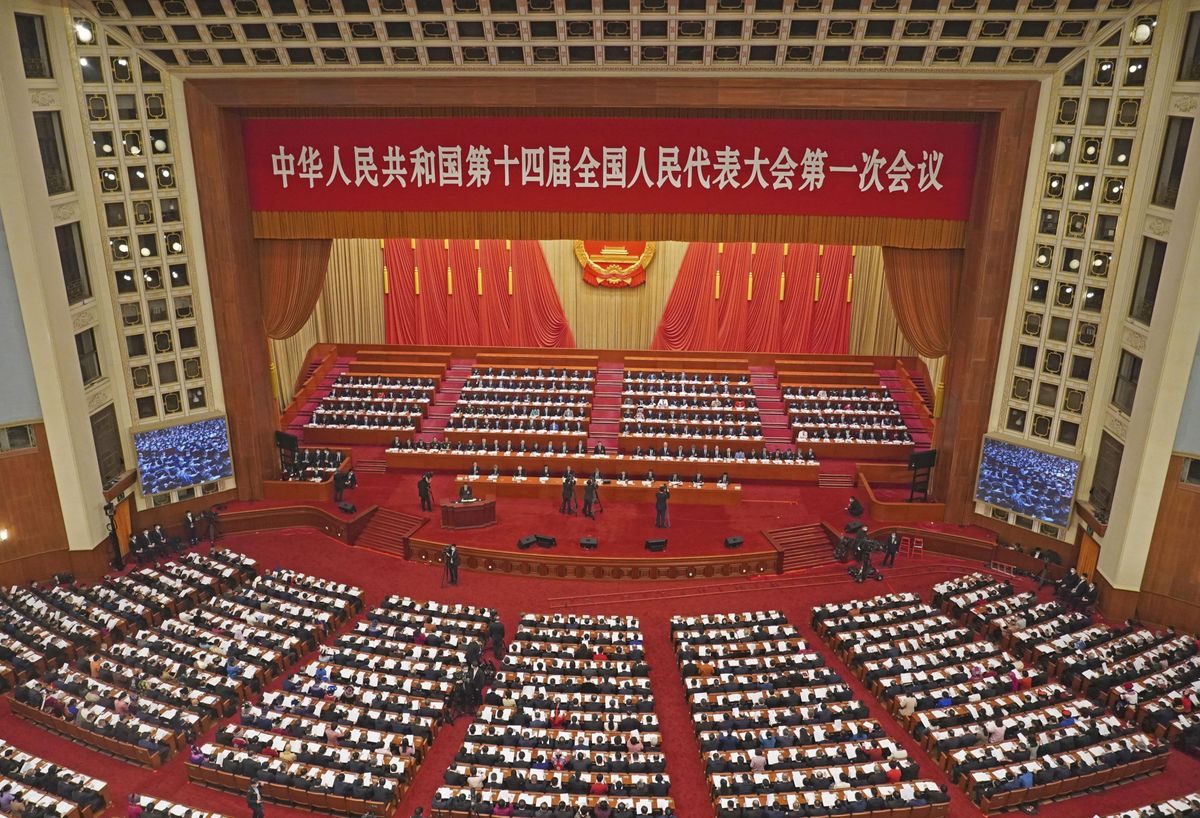 The opening ceremony of the annual National People's Congress is held at the Great Hall of the People in Beijing on March 5, 2023.