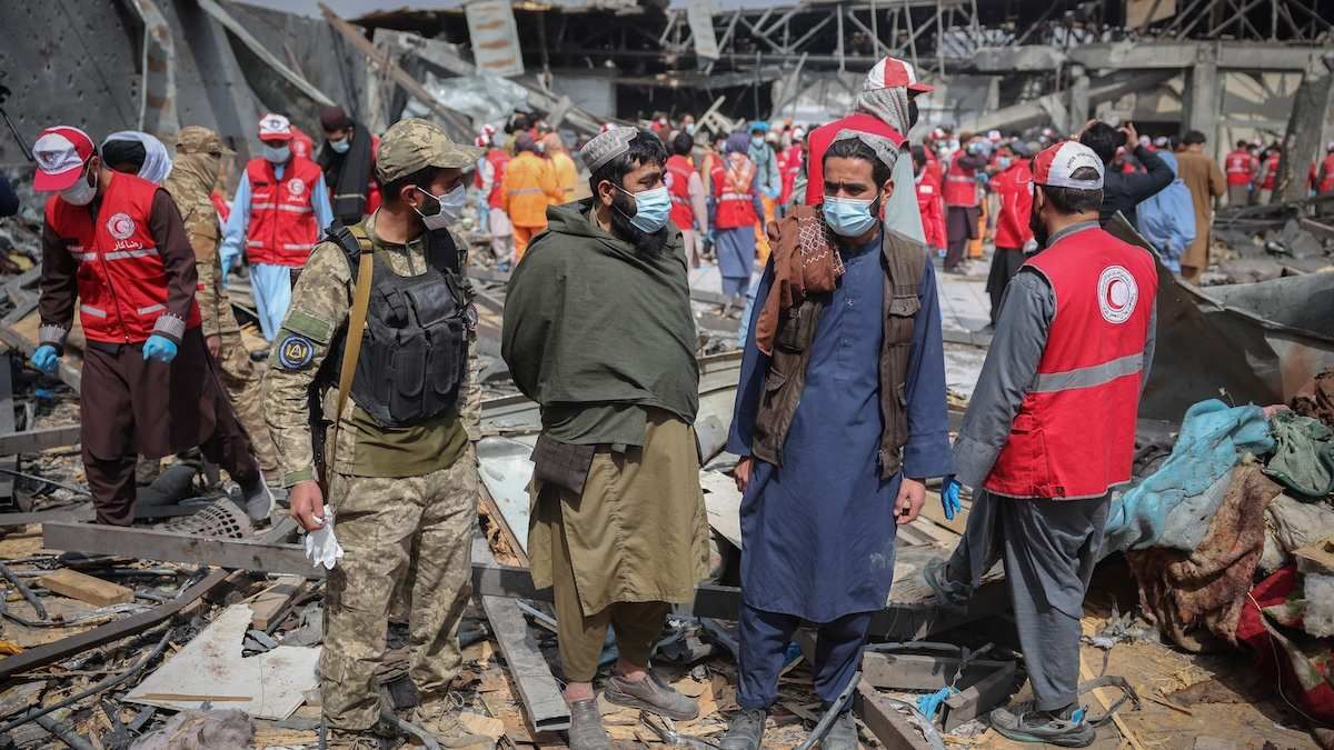 The site of a destroyed drug rehabilitation hospital following a Pakistani air strike in Kabul, Afghanistan, on March 17, 2026.