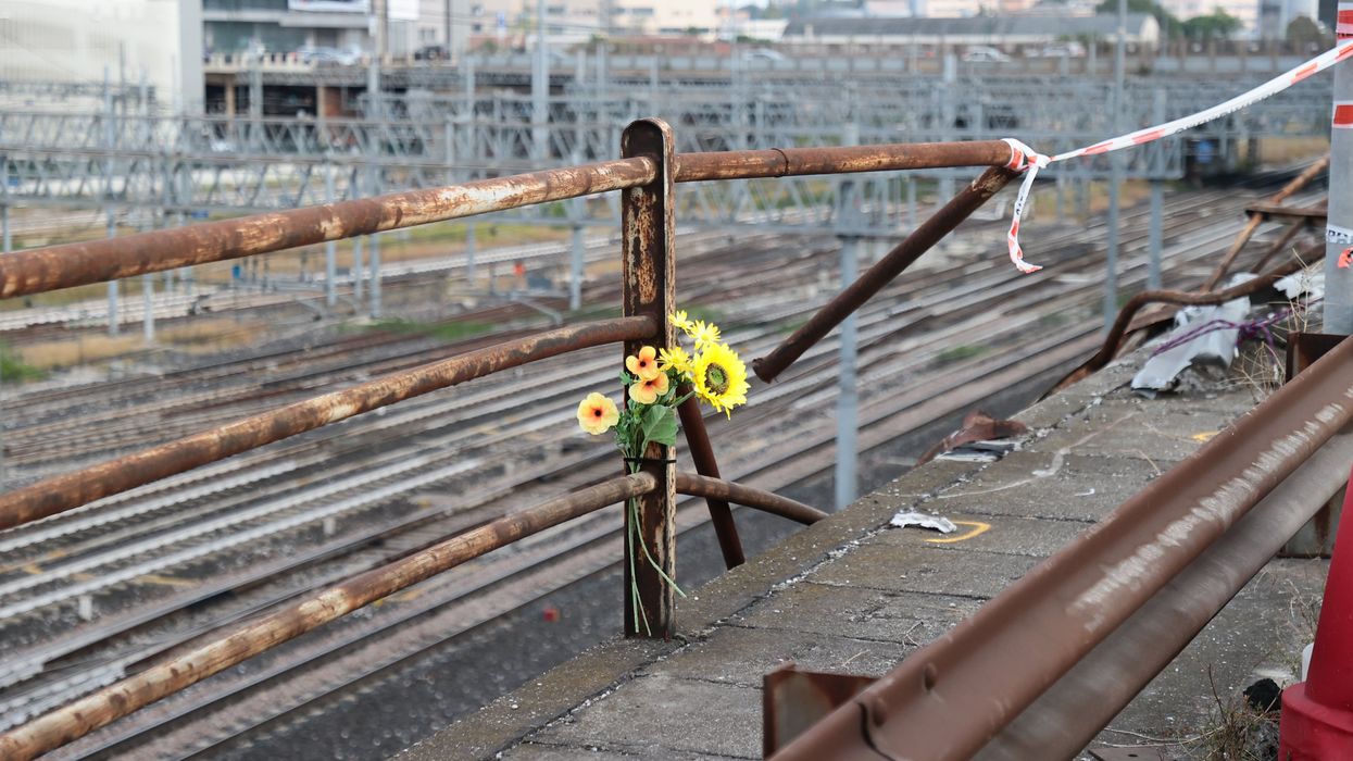 The site of the tragedy where a bus fell from the Mestre overpass outside of Venice, Italy.