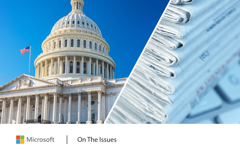 The US Capitol building and newspapers:  Microsoft on technology and the free press