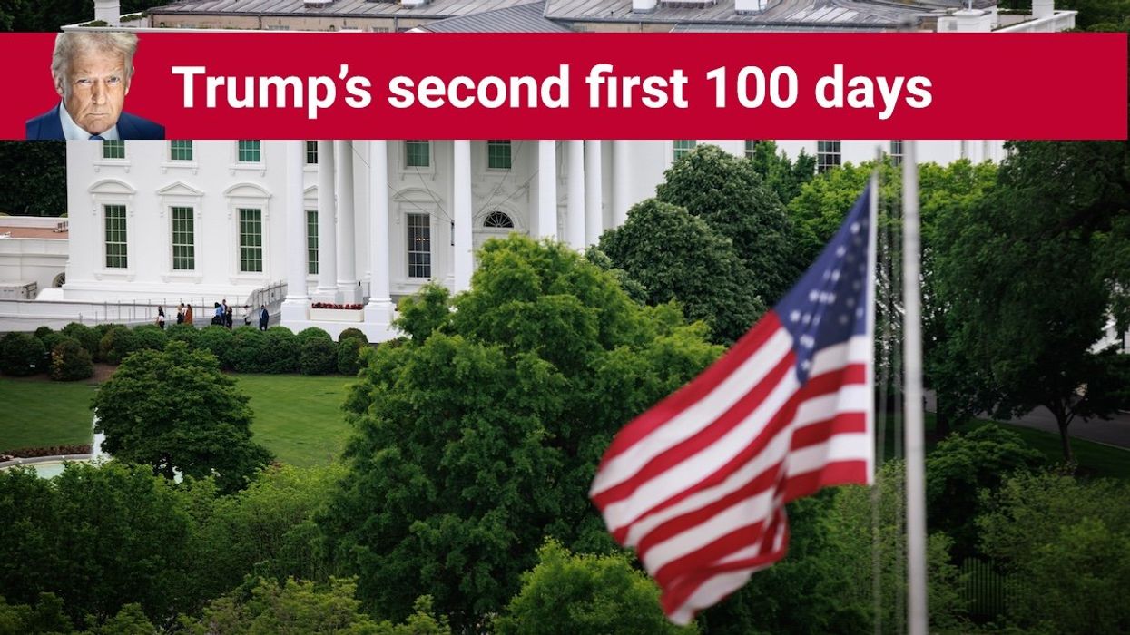 The White House is seen from a nearby building rooftop in Washington, D.C. on May 4, 2023.