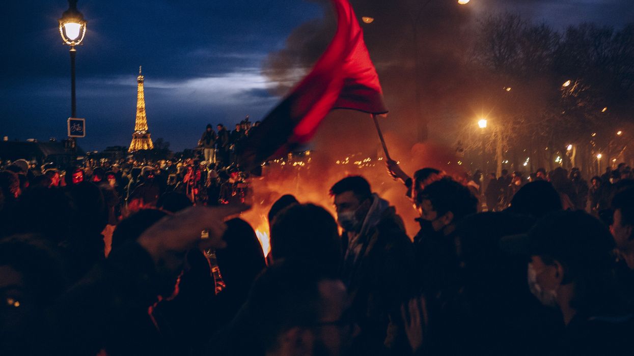 Thousands gathered at the Place de la Concorde to denounce the government’s use of a constitutional loophole to pass the pension reform, raising the retirement age without a vote in the National Assembly.