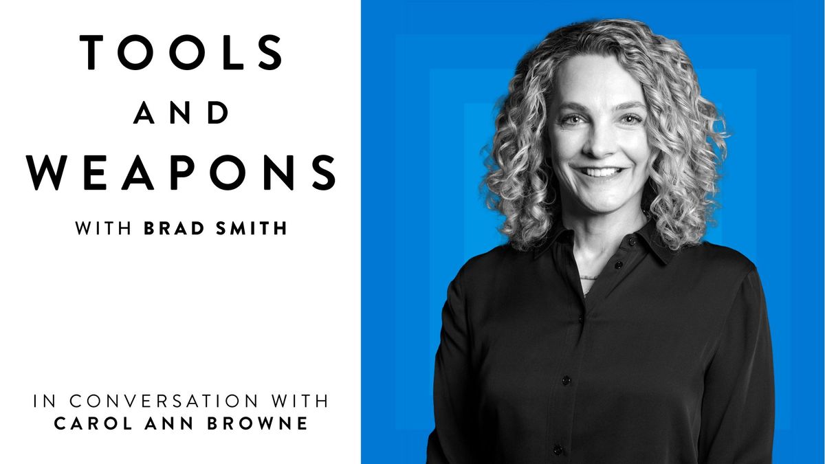 Tools and Weapons with Brad Smith in conversation with Carol Ann Browne (pictured)