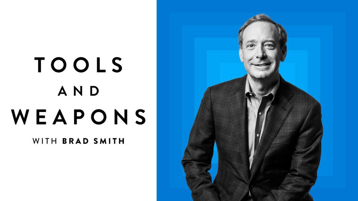 Tools and Weapons with Brad Smith podcast; photo of Brad Smith, Microsoft President and Vice Chair